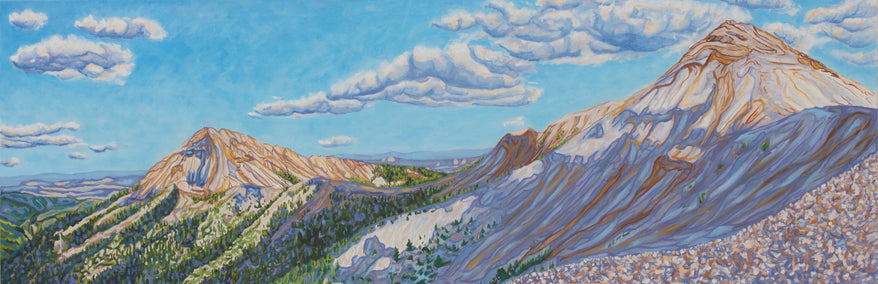 oil painting by Crystal DiPietro titled Mountains and Skyshadows