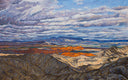 Original art for sale at UGallery.com | Storm Over the Valley of Fire by Crystal DiPietro | $4,000 | oil painting | 30' h x 48' w | thumbnail 1