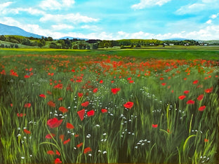 Red Poppies-Commission by Mandy Main |  Side View of Artwork 