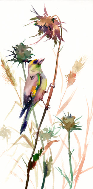 Finch and Field Plants, Late Fall by Suren Nersisyan |  Artwork Main Image 