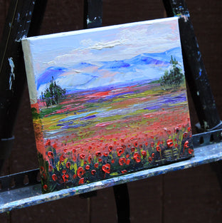 Napa Valley Poppies by Lisa Elley |  Side View of Artwork 