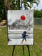 Original art for sale at UGallery.com | Snow Day by Nava Lundy | $950 | acrylic painting | 24' h x 18' w | thumbnail 3