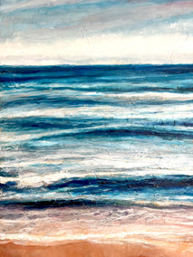 mixed media artwork by Nava Lundy titled Where the Sea Meets the Sky