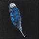 Original art for sale at UGallery.com | Blue Jay Feather by Jennifer Ross | $75 | acrylic painting | 4' h x 4' w | thumbnail 1