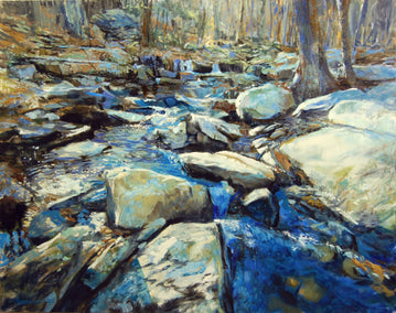 oil painting by Onelio Marrero titled Rough Terrain Cool Water