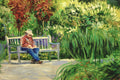 Original art for sale at UGallery.com | Sketching in the Garden by Onelio Marrero | $1,125 | oil painting | 18' h x 24' w | thumbnail 4