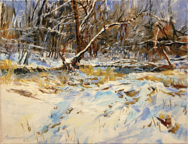 oil painting by Onelio Marrero titled Snowy River