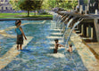 Original art for sale at UGallery.com | The Fountain At Copley Square by Onelio Marrero | $1,125 | oil painting | 18' h x 24' w | thumbnail 1