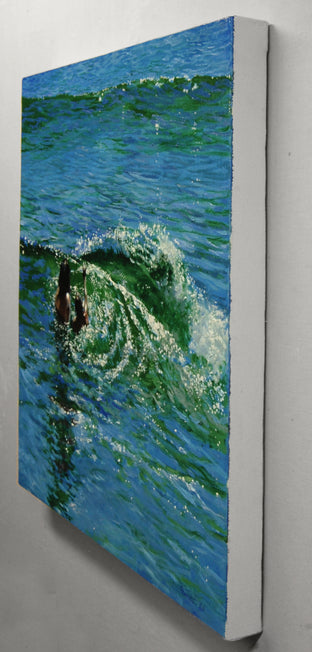 Timing the Waves by Onelio Marrero |  Side View of Artwork 