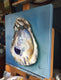 Original art for sale at UGallery.com | Oyster Shell I by Kristine Kainer | $1,400 | oil painting | 20' h x 20' w | thumbnail 3