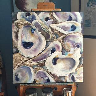 Oyster Shells by Kristine Kainer |  Side View of Artwork 