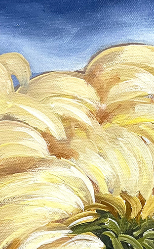 Golden Chrysanthemum by Pamela Hoke |   Closeup View of Artwork 