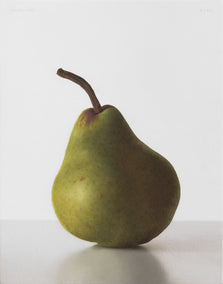 oil painting by Daniel Caro titled Pear with Clear Background