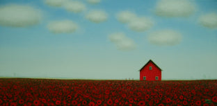 Poppies by the Red Barn by Sharon France |  Artwork Main Image 