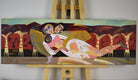 Original art for sale at UGallery.com | Reclining with Love by Diana Rosa | $1,025 | acrylic painting | 12' h x 36' w | thumbnail 3