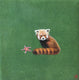 Original art for sale at UGallery.com | Red Panda by Heejin Sutton | $75 | mixed media artwork | 4' h x 4' w | thumbnail 1