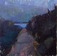 Original art for sale at UGallery.com | Dark Road to Lake by Janet Dyer | $1,575 | acrylic painting | 24' h x 24' w | thumbnail 1