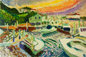 Original art for sale at UGallery.com | Menemsha Sunset by Robert Hofherr | $1,125 | acrylic painting | 20' h x 30' w | thumbnail 1