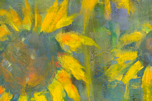 Misty Sunflowers by Sally Adams |   Closeup View of Artwork 