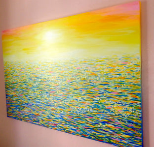 Sun on the Ocean by Natasha Tayles |  Side View of Artwork 