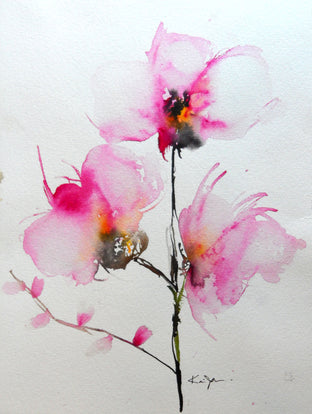 Orchids IV by Karin Johannesson |  Side View of Artwork 