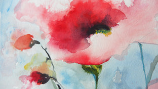 Dreamy Poppies VI by Karin Johannesson |   Closeup View of Artwork 