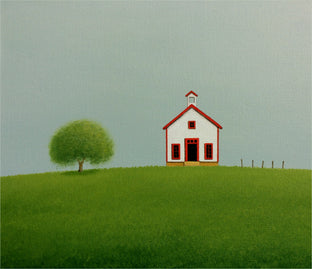 The Old Schoolhouse by Sharon France |  Side View of Artwork 