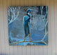 Original art for sale at UGallery.com | Blue Heron on Blue by Scott Dykema | $3,100 | mixed media artwork | 36' h x 36' w | thumbnail 2