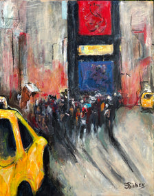 acrylic painting by Sharon Sieben titled Times Square II