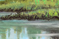 Original art for sale at UGallery.com | Pines Along the River by Shela Goodman | $300 | oil painting | 11' h x 14' w | thumbnail 4