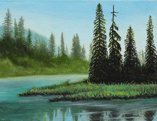 Pines Along the River by Shela Goodman |  Artwork Main Image 