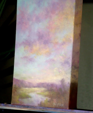 Pink and Amber Sunset by Gail Greene |  Side View of Artwork 