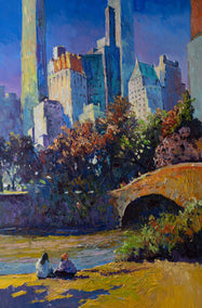 oil painting by Suren Nersisyan titled Fall In Central Park, New York