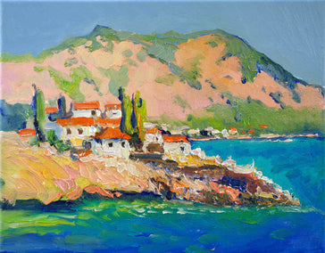 oil painting by Suren Nersisyan titled Summer in Greek Islands