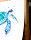 Original art for sale at UGallery.com | Sea Turtle - Commission by Suren Nersisyan | $400 | watercolor painting | 16' h x 20' w | thumbnail 2