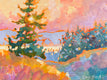 Original art for sale at UGallery.com | Descending Sun by Teresa Smith | $650 | oil painting | 9' h x 12' w | thumbnail 1