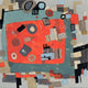 Original art for sale at UGallery.com | That Red Space by Terri Bell | $275 | mixed media artwork | 10' h x 10' w | thumbnail 1