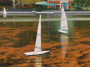 Three Boats on Conservatory Water by Nick Savides |   Closeup View of Artwork 