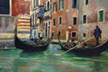 Original art for sale at UGallery.com | Two Passing Gondolas by Onelio Marrero | $925 | oil painting | 16' h x 20' w | thumbnail 4