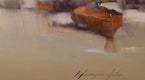 Original art for sale at UGallery.com | Boats after Fishing by Vahe Yeremyan | $1,000 | oil painting | 20' h x 31' w | thumbnail 2