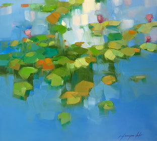 Lilies Pond by Vahe Yeremyan |  Side View of Artwork 