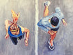 Original art for sale at UGallery.com | Running Together - Commission by Warren Keating | $1,000 | oil painting | 12' h x 16' w | thumbnail 2