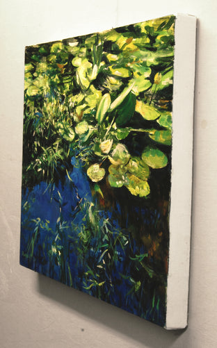 Water Lilies: Bright Morning by Onelio Marrero |  Side View of Artwork 