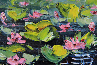 Water Lilies by Lisa Elley |   Closeup View of Artwork 