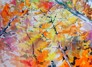 Under Poplars (Fall) by Suren Nersisyan |   Closeup View of Artwork 