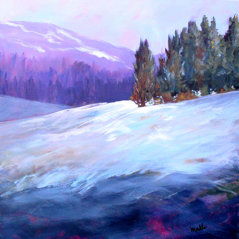 Winter Landscape, Acrylic on Wood, newest Winter Scenes, Winter Art, Acrylic Painting