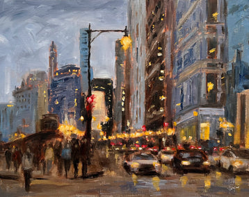 oil painting by Yangzi Xu titled Wacker Drive