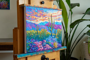 Saguaro in Arizona by Tao Bai |  Side View of Artwork 