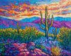 Original art for sale at UGallery.com | Saguaro in Arizona by Tao Bai | $650 | oil painting | 16' h x 20' w | thumbnail 1