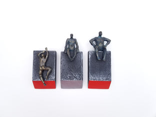 Small Beings Sitting on Logs. Set of 3 by Yelitza Diaz |  Context View of Artwork 